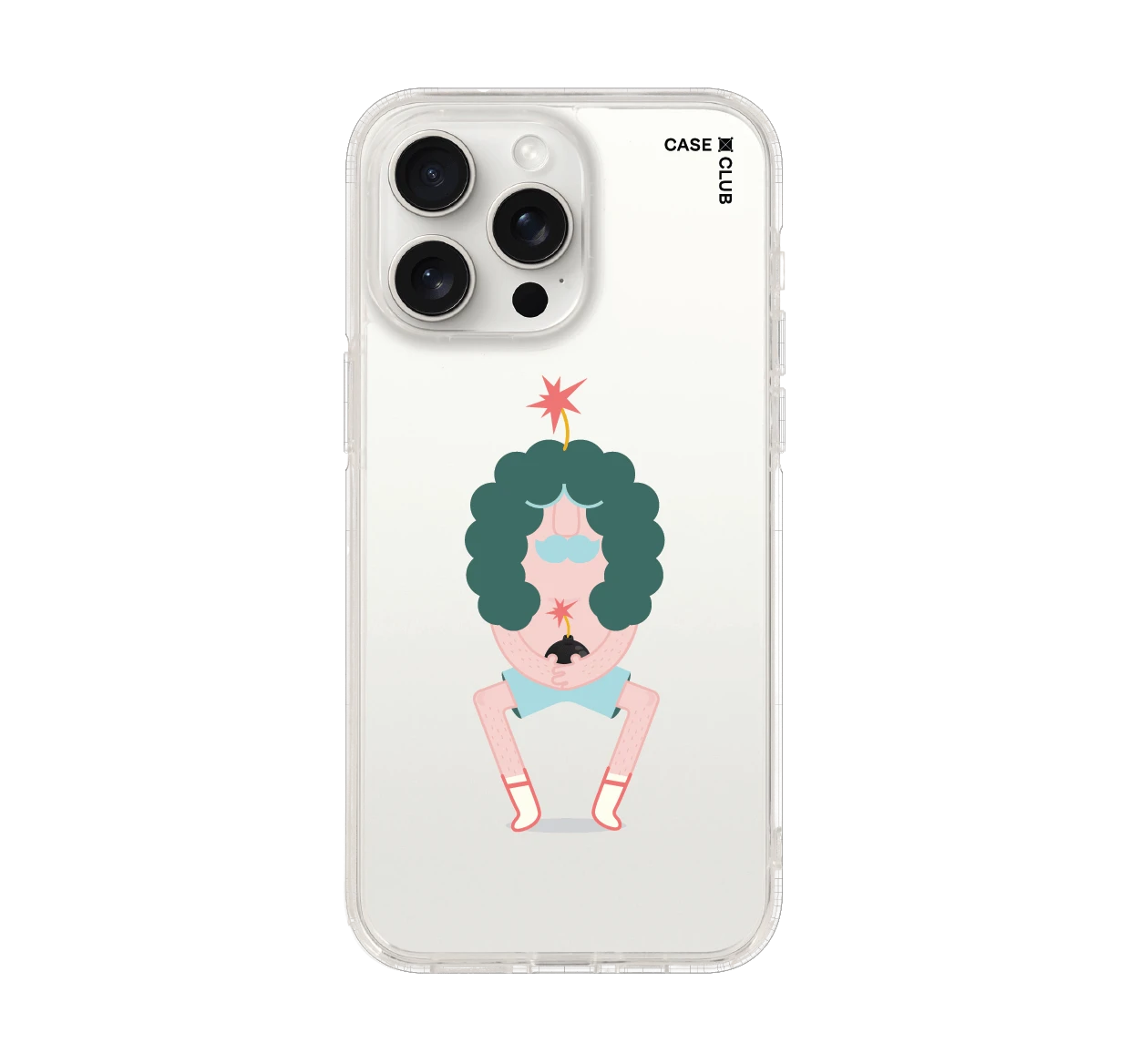 iphone 15 pro max clear case bomber man